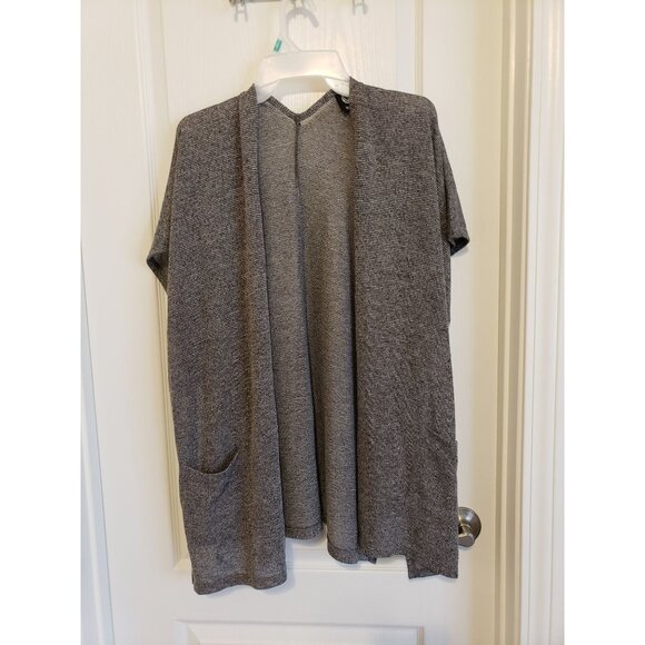 Bobeau gray open front, 2 pockets, single button split sides cardigan, size M - Picture 1 of 6